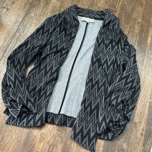 Elliott Lauren Blazer Wide Lapel Open Front 3/4 Ruched sleeve